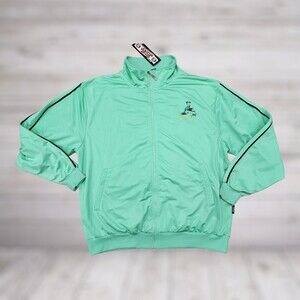 NWT Lime Green Pepsi Men's Vintage Style Track Jacket Baseball Player Size 2XL